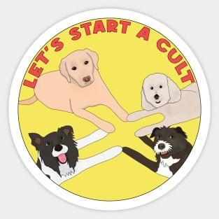 Dogs Border Collie, Poodle-Doodle, Scruffy Mutt and a Yellow Lab Sticker